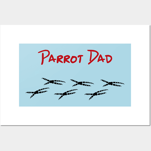 Parrot Dad with Footprints Wall Art by Einstein Parrot